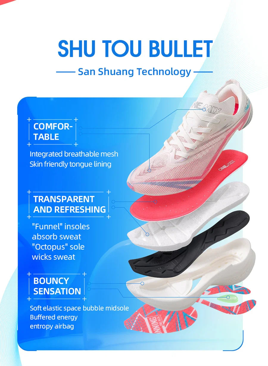 ONEMIX 2026 Tupo Nuove Scarpe da Corsa Marathon con Piastra in Carbonio, Supporto Stabile per Assorbimento degli Urti, Sneakers Ultraleggere con Rimbalzo
