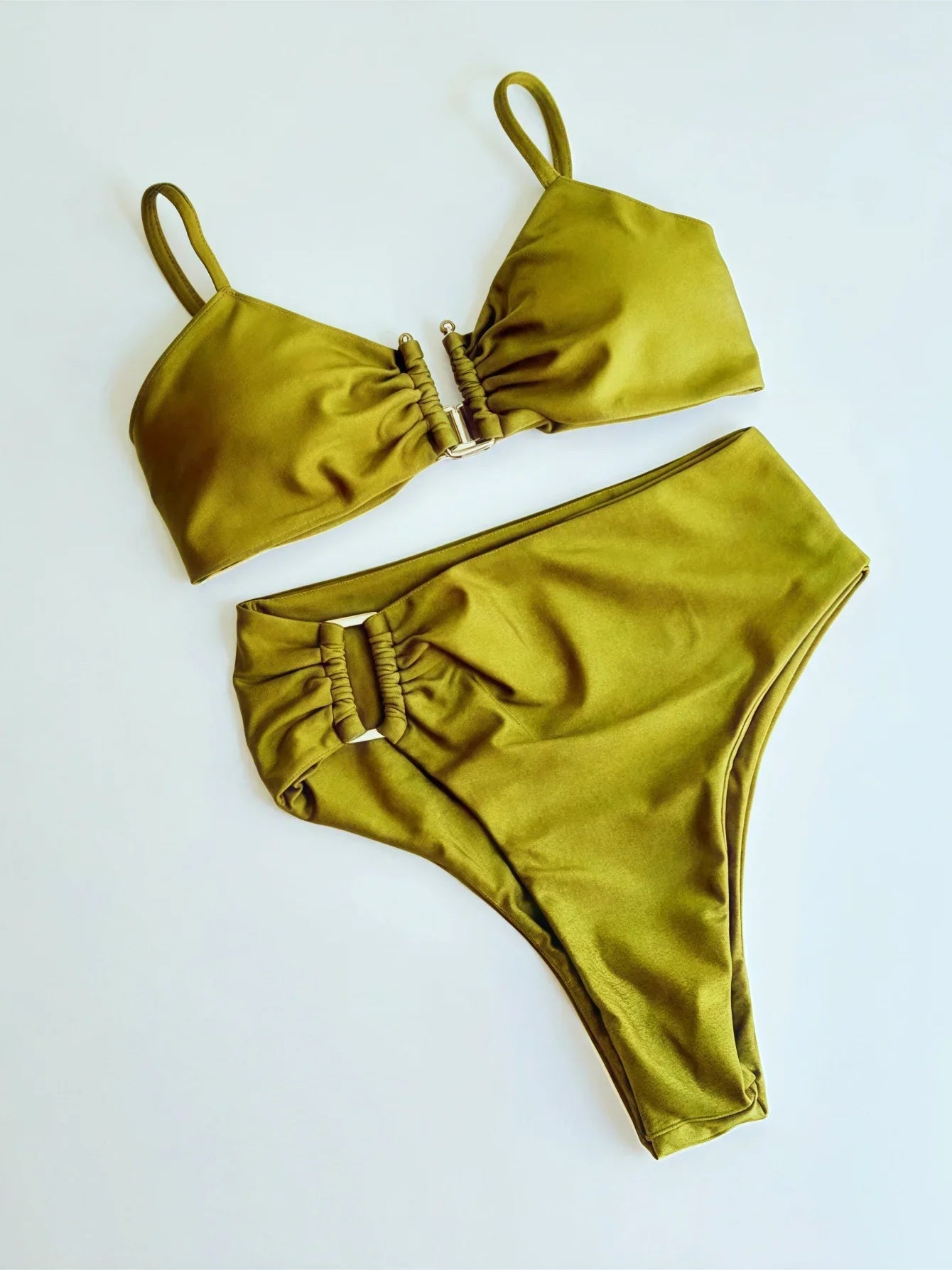 Bikini a Fascia Push-Up Donna 2024, Costume da Bagno Sexy Femminile, Set Bikini Brasiliano con Perizoma, Tinta Unita, Abbigliamento da Spiaggia