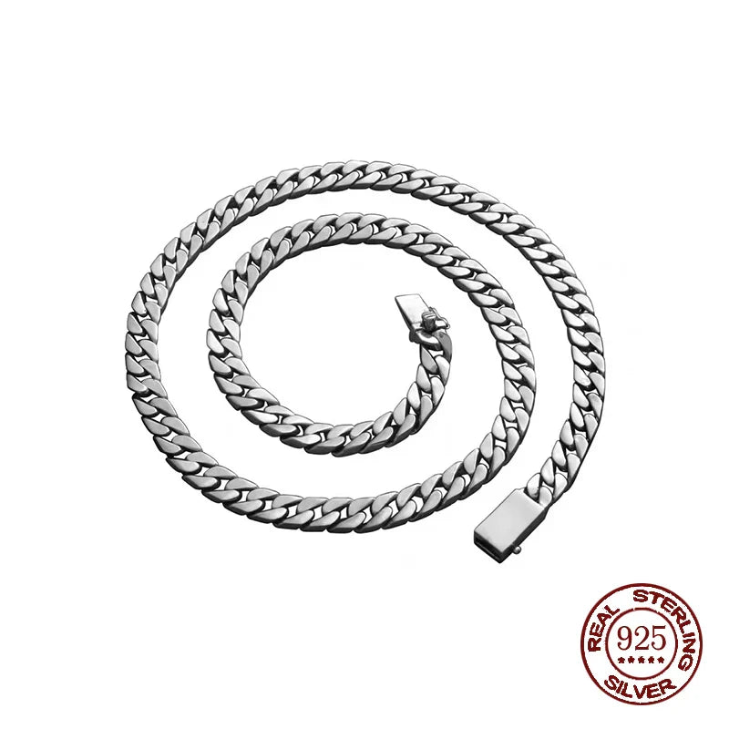 100% S925 Collana in argento sterling Bracciale Punk S925 Gioielli in argento Non sbiadisce mai Carry certificato Uomo Donna Gioielli Regali