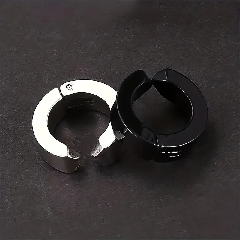 Orecchini a clip per osso dell'orecchio in acciaio inossidabile da uomo da 2 pezzi - Clip per orecchie alla moda e durevoli per uomo Gioielli con orecchini finti non penetranti