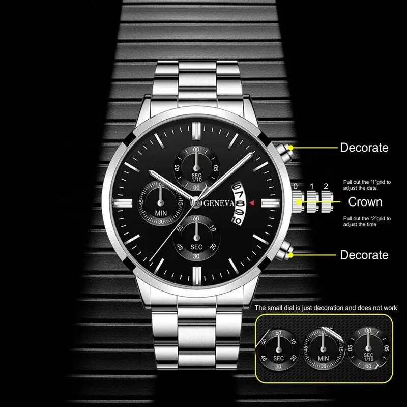 Orologio da uomo alla moda Orologio da polso al quarzo con calendario di lusso Orologi da lavoro Orologio da uomo Orologio da polso con cinturino maschile