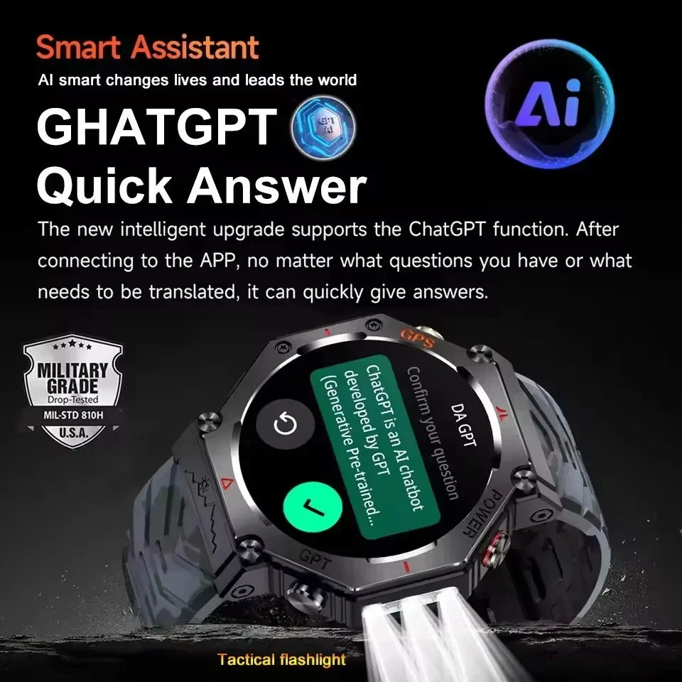 T-Rex 3 Grado Ultra Militare GPS Astuto Della Vigilanza 10ATM Bussola Impermeabile Altimetro Barometrico AMOLED Uomini HD Chiamata Sport Smartwatch