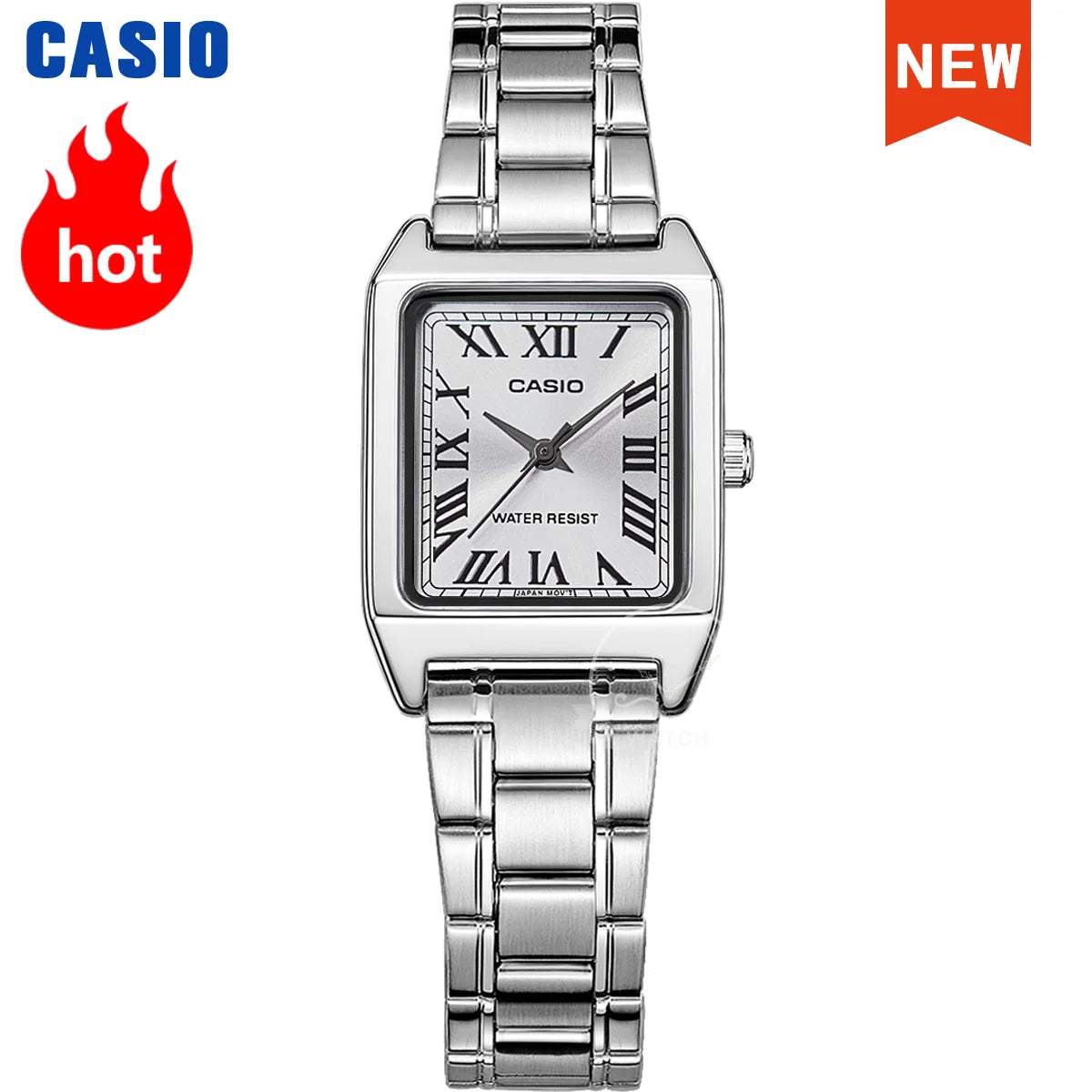 Orologio Casio da donna set di lusso delle migliori marche Orologio da donna al quarzo impermeabile 30 m Forma tonneau Acciaio inossidabile Ste reloj mujer LTP-V007D-