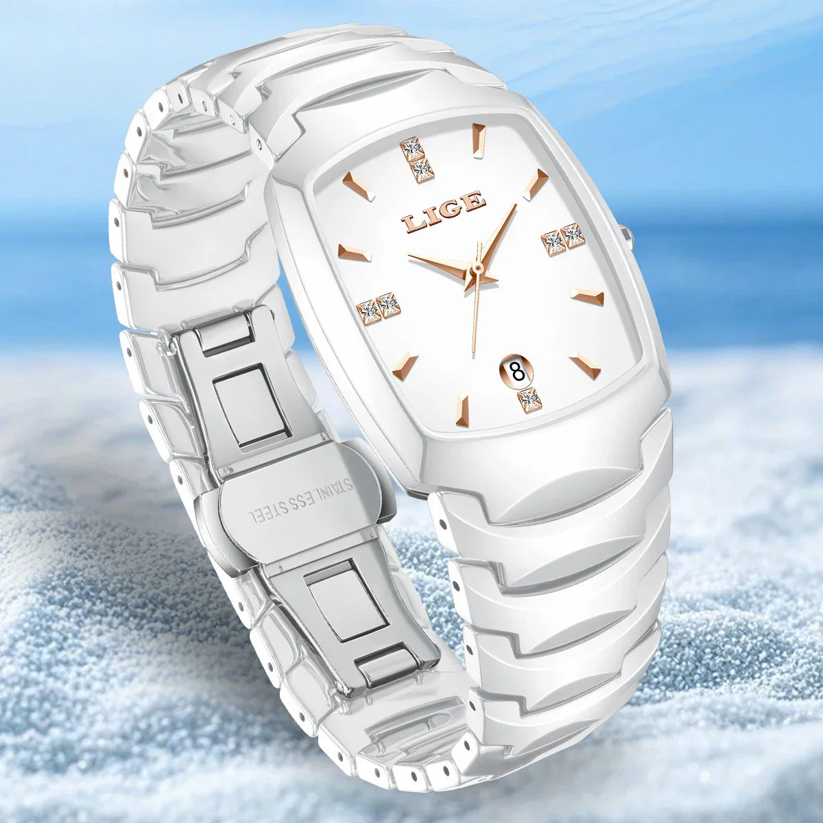 LIGE Orologio da Donna di Lusso alla Moda, Elegante e Semplice, in Acciaio Inossidabile, Casual, al Quarzo, con Calendario, Regalo Romantico per Signore, Novità
