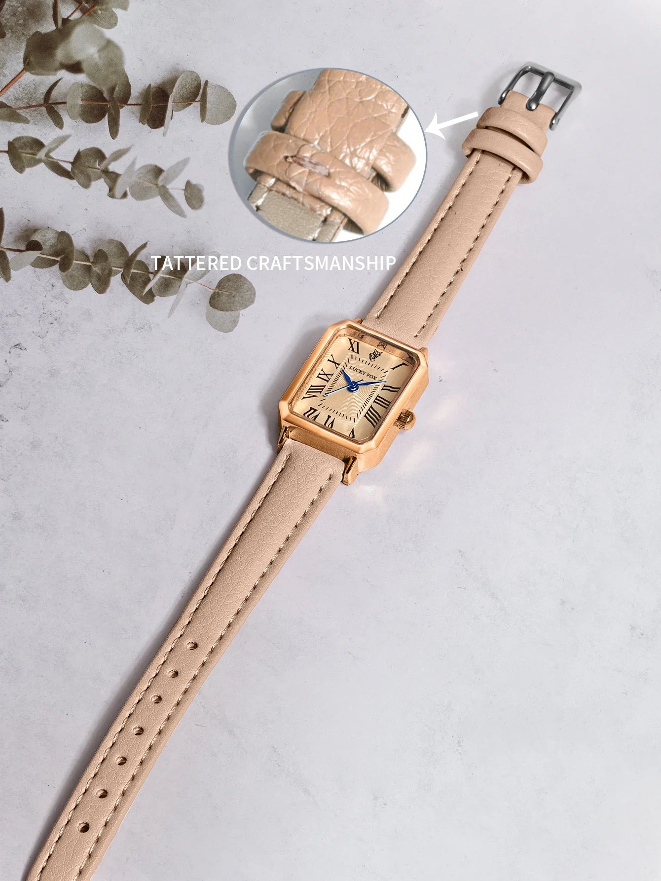 LUCKY FOX 2 pezzi confezione regalo di lusso leggera set braccialetto orologio orologio al quarzo quadrato da donna semplice e alla moda regalo del festival Reloj