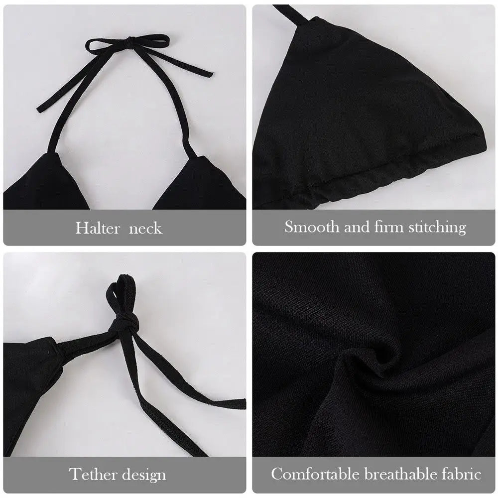 Moda tinta unita Sexy perizoma perizoma Backless Split costume da bagno costume da bagno brasiliano costumi da bagno Bikini Set