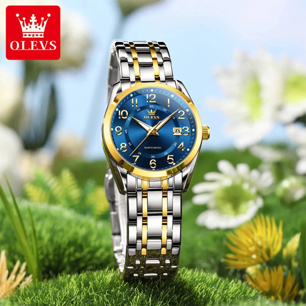 OLEVS 3666 Orologi da Donna Originali al Quarzo Impermeabili Luminosi Regalo per Donna Cronografo con Data Reloj Mujer