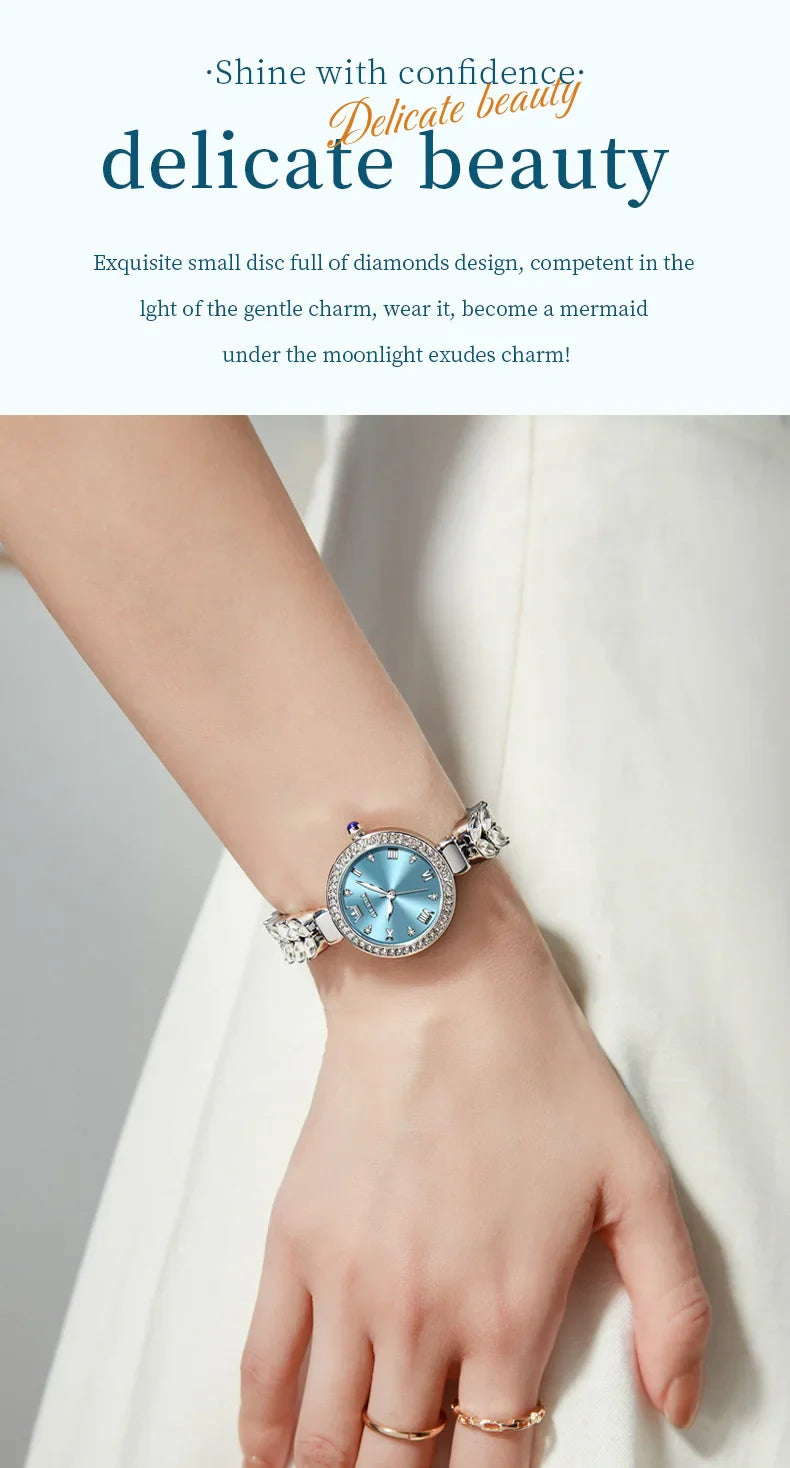 OLEVS 9971 orologio al quarzo per donna scala romana abito elegante orologio da donna moda impermeabile luminoso orologio a mano di lusso originale