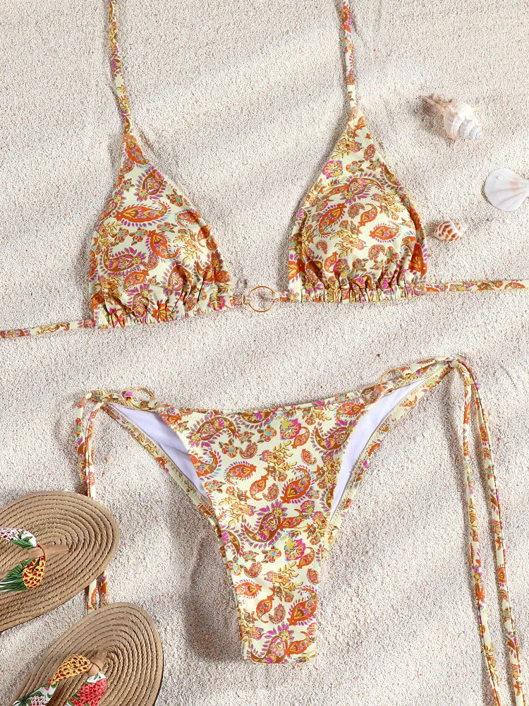 ZRTAK Costume a due pezzi Bikini 2025 Costume da bagno donna Push Up Costume da bagno Bikini sexy Set Costumi da bagno Stampa Beachwear Biquinis solidi