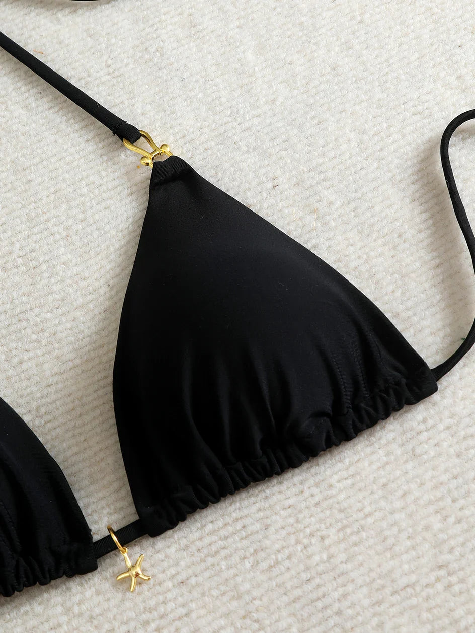 Micro Bikini Triangolare Sexy 2026, Costume da Bagno da Donna, Abbigliamento da Spiaggia, Set Bikini a Due Pezzi con Perizoma Estivo
