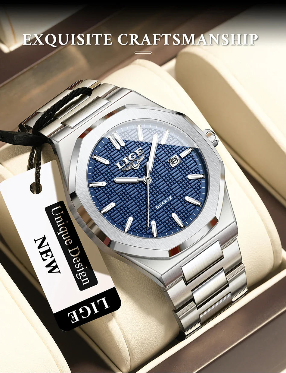 LIGE Orologio da donna elegante e lussuoso, orologio classico alla moda con data automatica, cinturino in acciaio inossidabile, orologi luminosi impermeabili per donna, regalo per signora