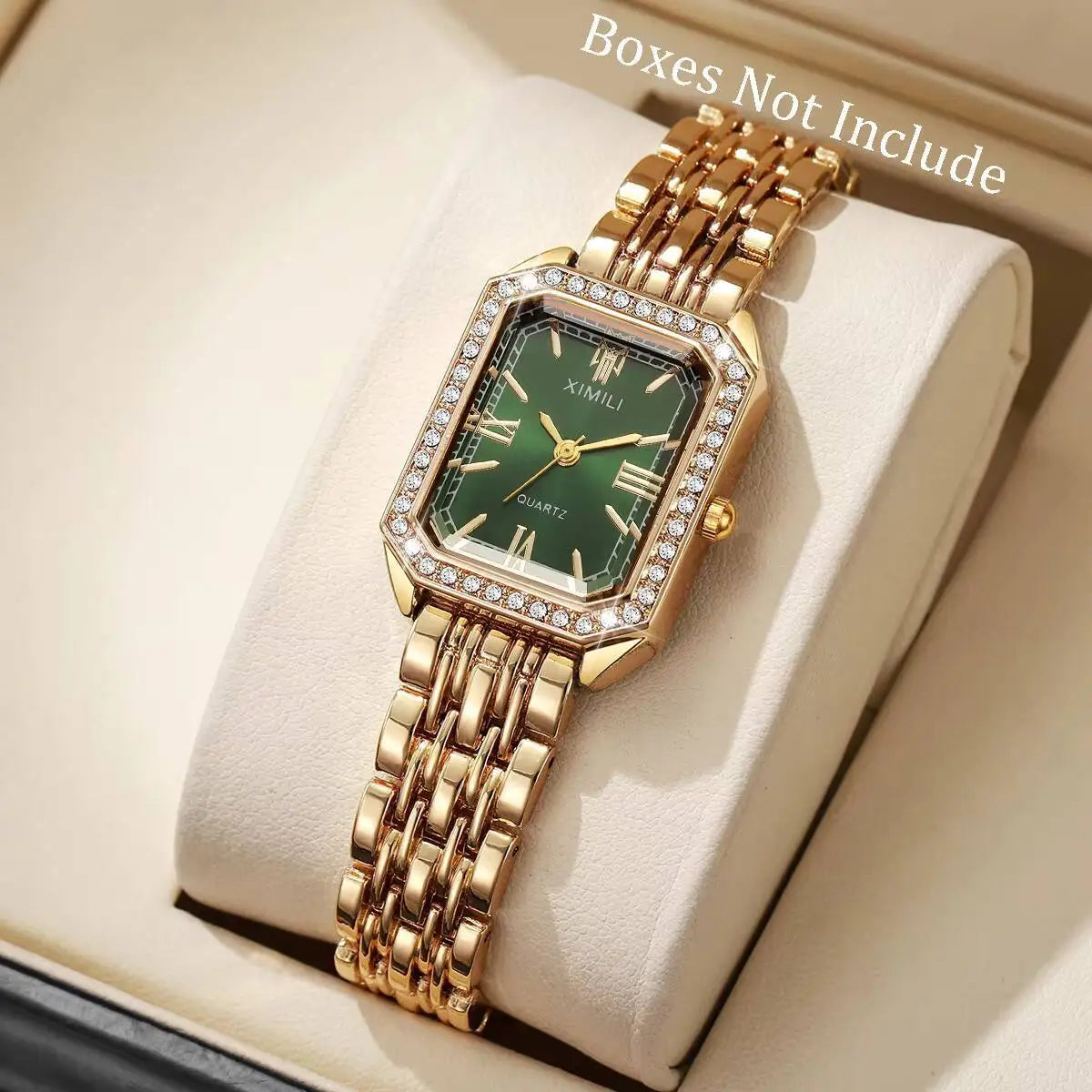 Orologi da donna rettangolari alla moda Orologio da donna al quarzo con strass Orologio da polso con cinturino Reloj Mujer (senza scatola)