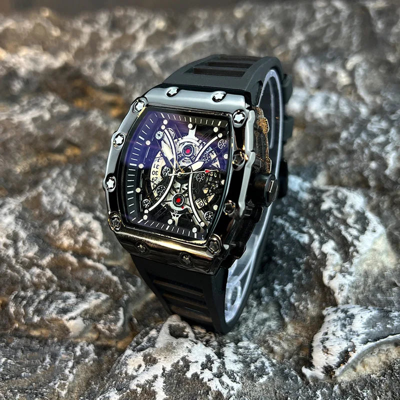 Orologio da uomo leggero marchio di lusso quadrante barile di vino orologio sportivo alla moda con bagliore notturno orologio calendario Reloj L146