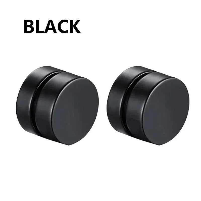 1 paio di orecchini a clip con orecchio magnetico forte in cristallo per uomo donna orecchini con magnete zircone rotondo punk regalo di gioielli non penetranti