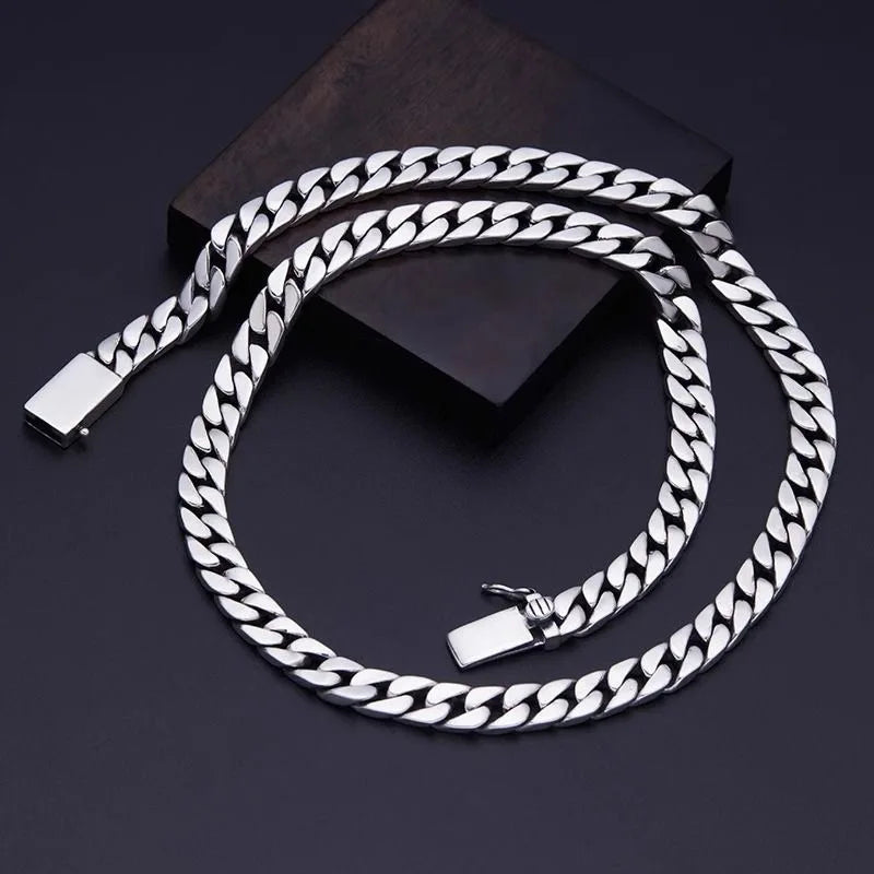 100% S925 Collana in argento sterling Bracciale Punk S925 Gioielli in argento Non sbiadisce mai Carry certificato Uomo Donna Gioielli Regali