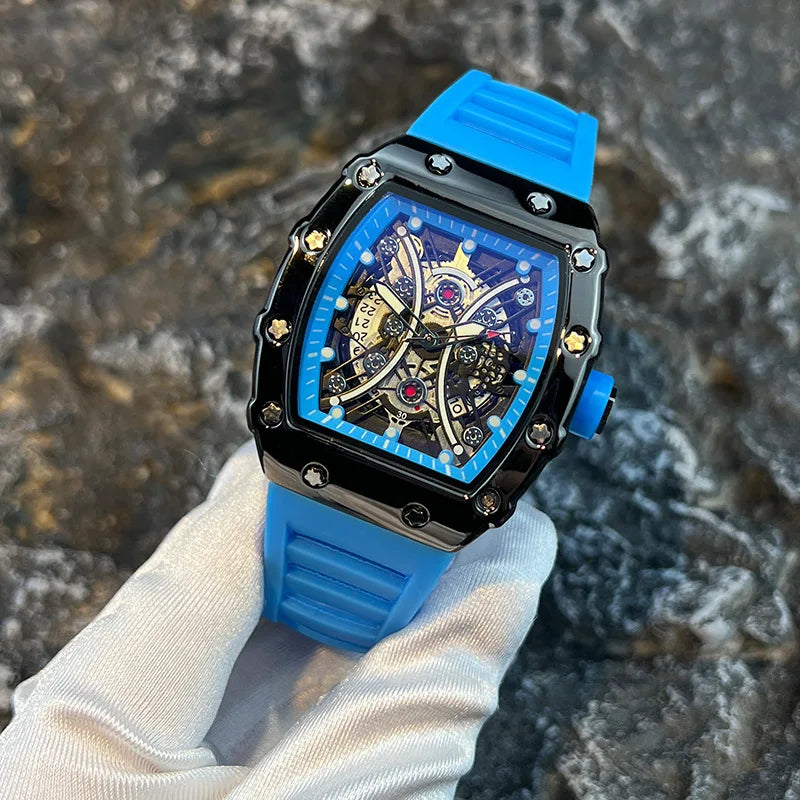 Orologio da uomo leggero marchio di lusso quadrante barile di vino orologio sportivo alla moda con bagliore notturno orologio calendario Reloj L146