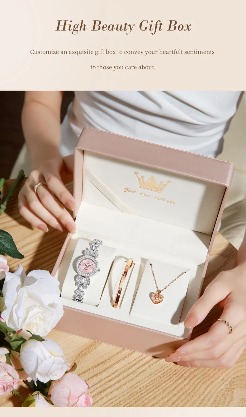 OLEVS 5887 Orologi da donna Elegante orologio al quarzo originale Orologi luminosi impermeabili per regalo donna Cinturino con diamanti Reloj Mujer