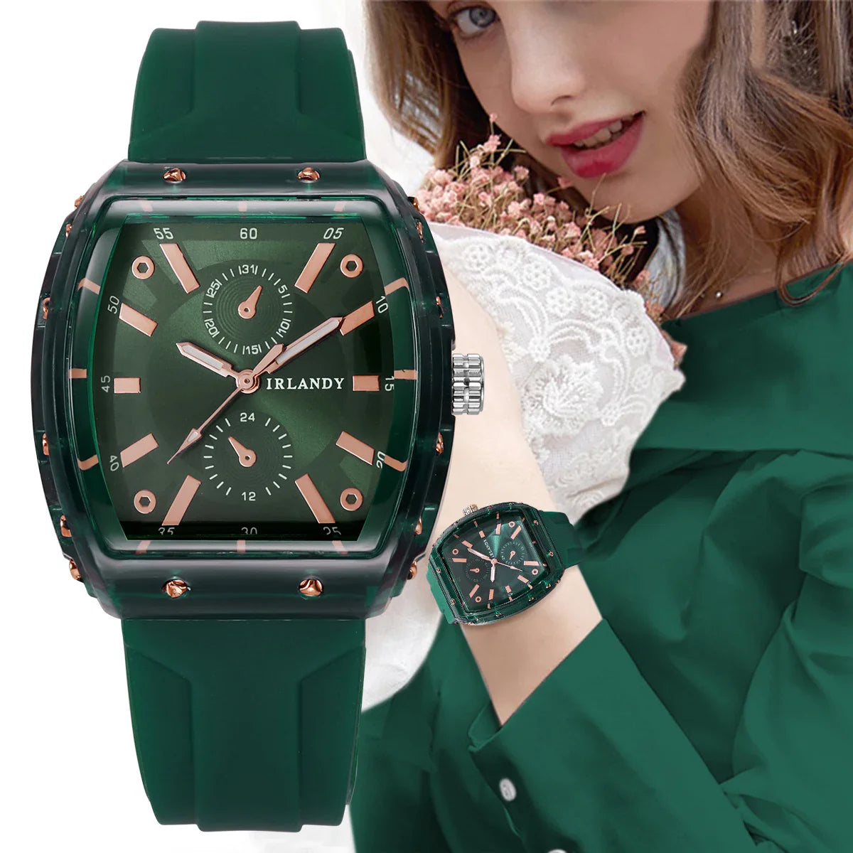 Orologi da donna alla moda Orologi da polso al quarzo da donna con cinturino in silicone casual per ragazze Orologio Reloj Mujer (senza scatola)