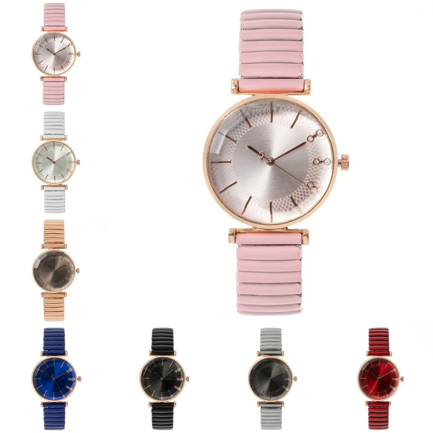 Orologio al quarzo da donna in cristallo semplice blu tesoro di lusso Orologio casual con cinturino elasticizzato in acciaio inossidabile Orologio da donna alla moda