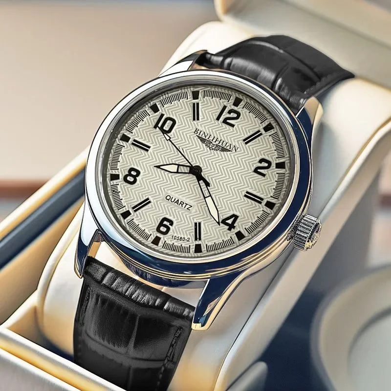 Orologio da polso da uomo delle migliori marche Orologio da uomo impermeabile da lavoro di lusso per uomo Orologio al quarzo Orologi da uomo in pelle reloj + scatola regalo da uomo