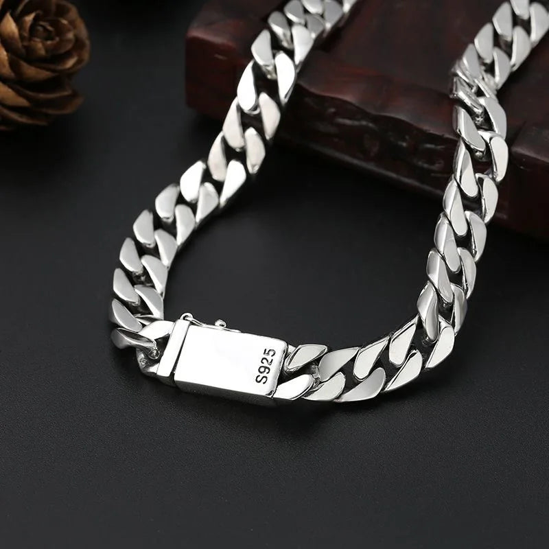100% S925 Collana in argento sterling Bracciale Punk S925 Gioielli in argento Non sbiadisce mai Carry certificato Uomo Donna Gioielli Regali