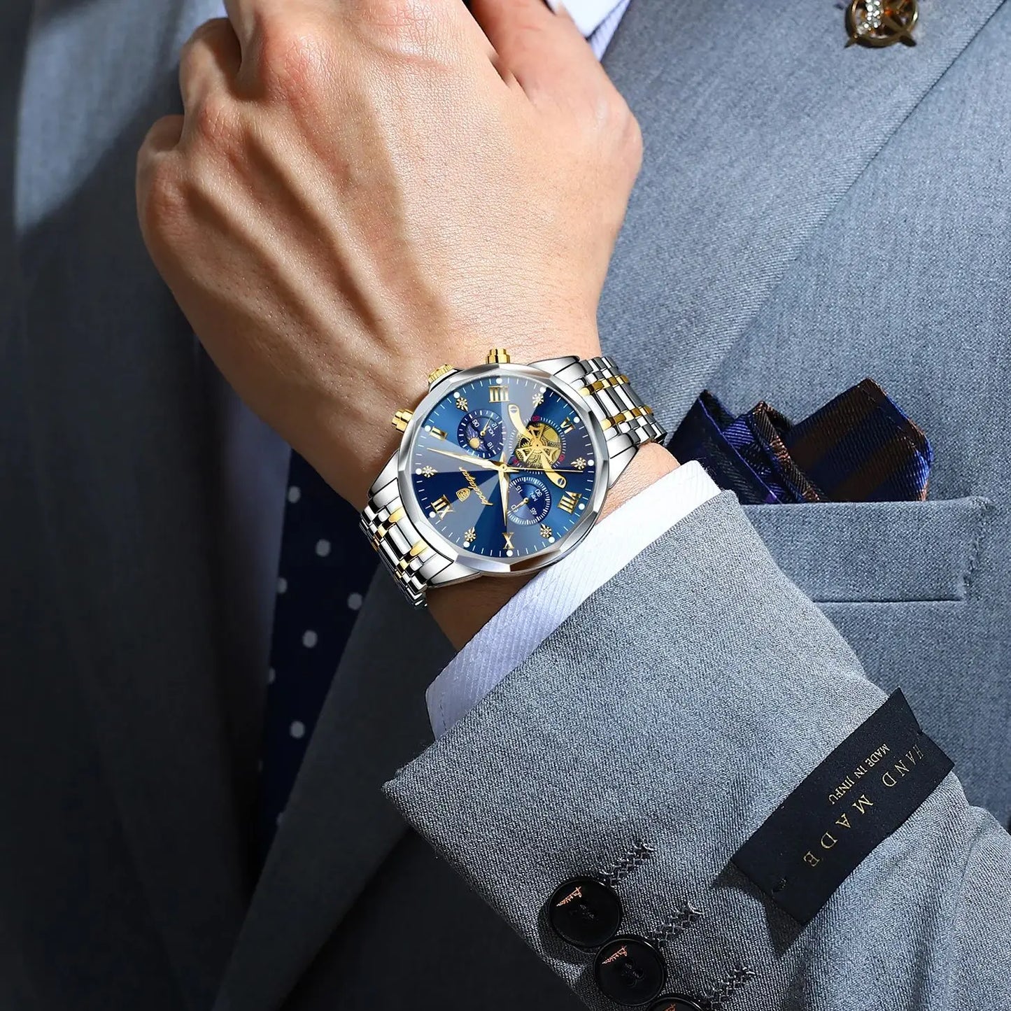 POEDAGAR Orologio da uomo di lusso Top originale impermeabile cronografo luminoso orologio da polso da uomo al quarzo in acciaio inossidabile orologi da uomo Reloj