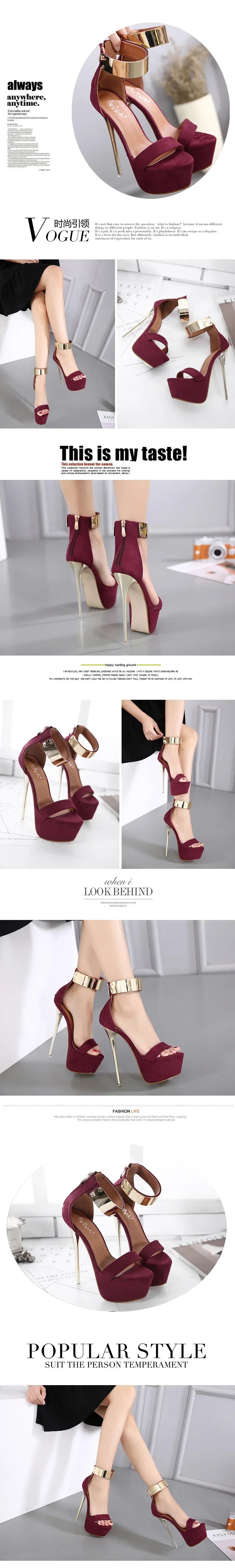 2026 Fashion Designer Metal Ankle Strap Women 16CM Heels Platform Sandals Shoes Female High Heels Sexy Party Dance Ladies Shoes
