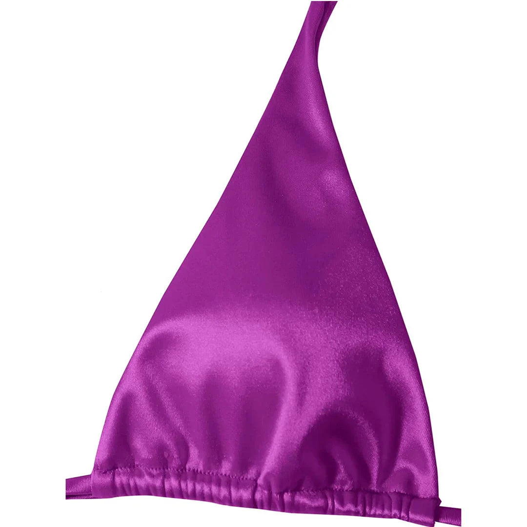 Sexy 13 colori Halter Satin Bikini brasiliano Donna Costumi da bagno Costume da bagno femminile Bikini a due pezzi Bagnante Costume da bagno Swim V4966
