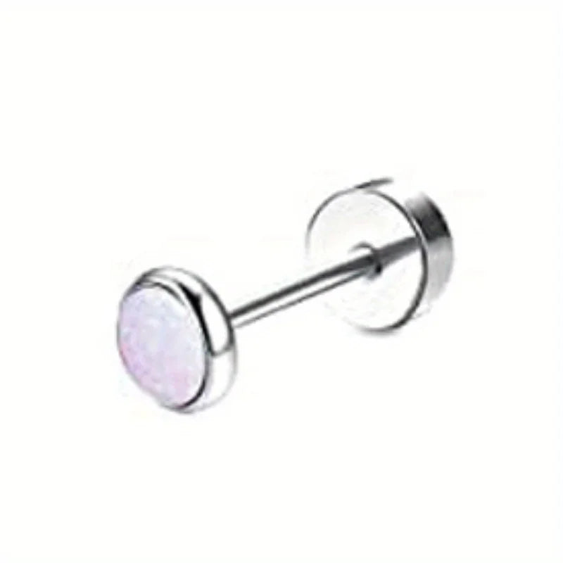 Drperfect 1pc orecchini chirurgici in acciaio inossidabile per donna uomo orecchini con retro piatto orecchini con cartilagine orecchini a cerchio con Piercing