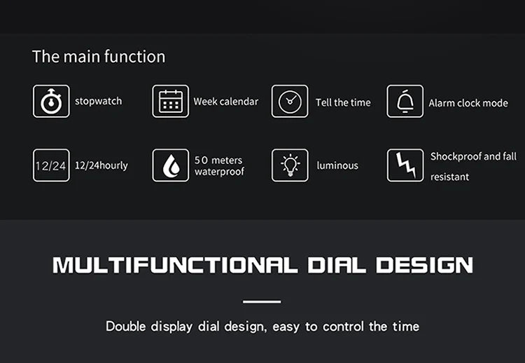 SANDA Sport orologio digitale al quarzo da uomo orologi subacquei creativi orologio da uomo con allarme impermeabile orologio con doppio Display Relogio Masculino
