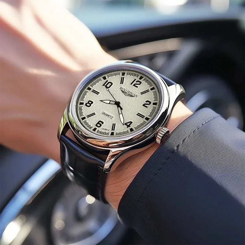 Orologio da polso da uomo delle migliori marche Orologio da uomo impermeabile da lavoro di lusso per uomo Orologio al quarzo Orologi da uomo in pelle reloj + scatola regalo da uomo