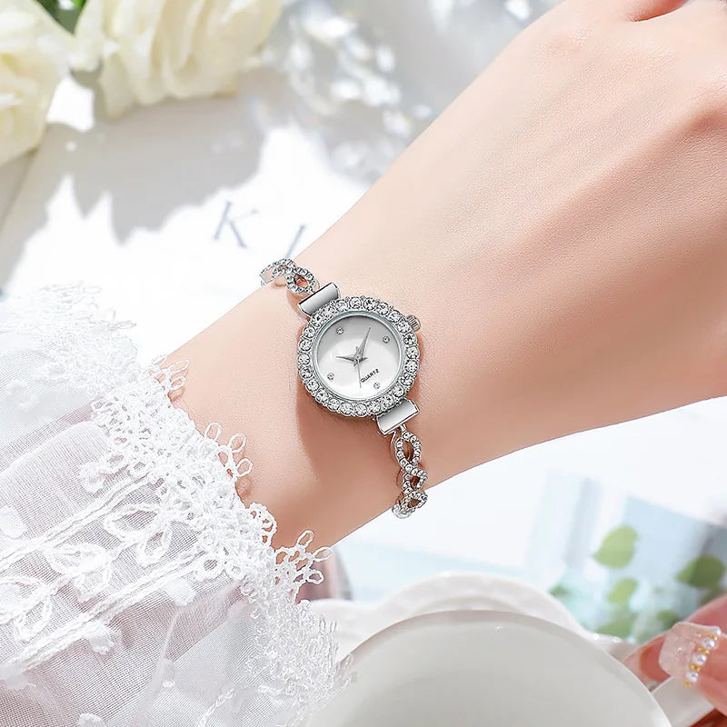 Orologio da donna con strass alla moda, bracciale da donna, orologi al quarzo, orologio Relogio