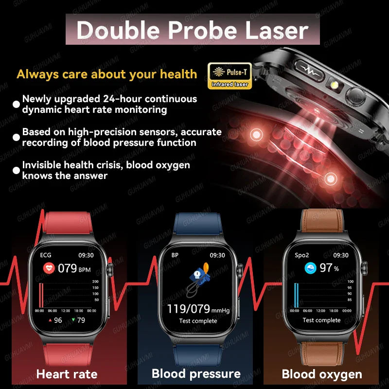 2026 Nuovo Misurazione Accurata Salute Smart Watch ECG + PPG Acido Urico Pressione Sanguigna Lipidi Nel Sangue Chiamata BT Smartwatch Per Le Donne Degli Uomini