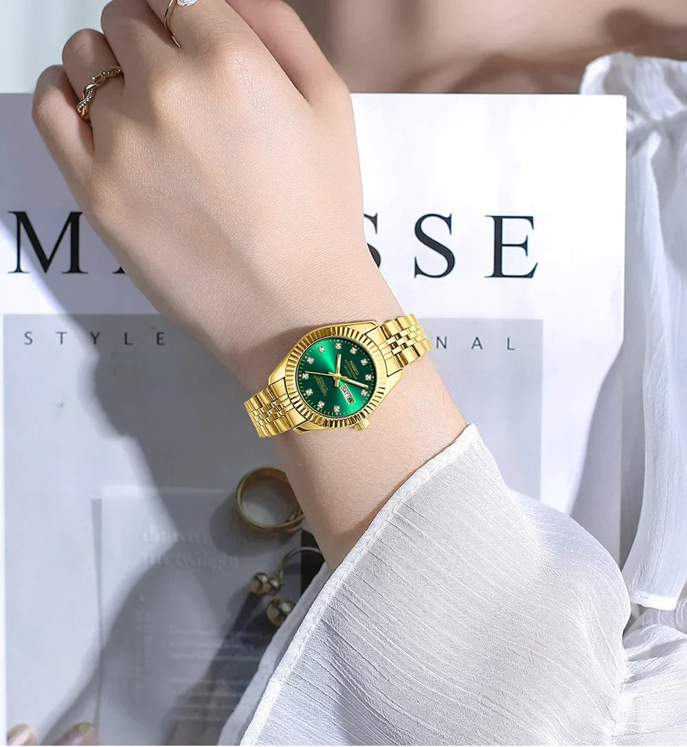 NIBOSI Orologi da donna con diamanti Orologio da donna casual di moda di lusso delle migliori marche Orologio da donna con data settimanale automatica impermeabile Reloj