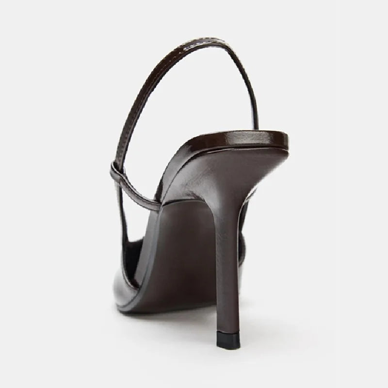 2026 Fashion Metal Decoration Stiletto Pumps Women Luxury Patent Leather Pointed Toe High Heels Sexy Slingback Designer Shoes