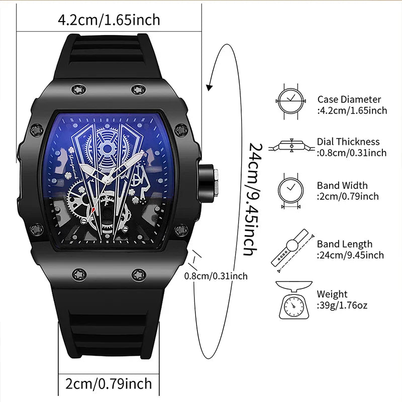 1/2PCS Casual cinturino in silicone orologi sportivi da uomo di lusso quadrante grande orologio al quarzo da uomo Reloj Hombre (senza scatola)