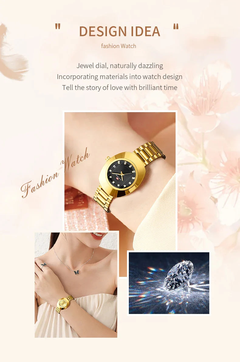2024 nuove donne orologio ovale 34mm movimento al quarzo in acciaio inossidabile marchio di lusso acqua diamante oro nero vestito casual orologio da banchetto