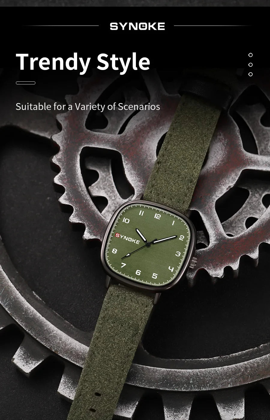 SYNOKE orologio al quarzo da uomo Fashion Simple Business Belt orologio al quarzo per uomo orologio da polso per studenti sport Non meccanico