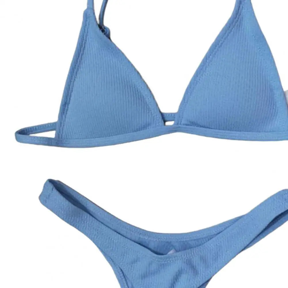 2 pezzi/set bikini da donna sexy set costumi da bagno da donna con cinturino per spaghetti senza fili ad asciugatura rapida