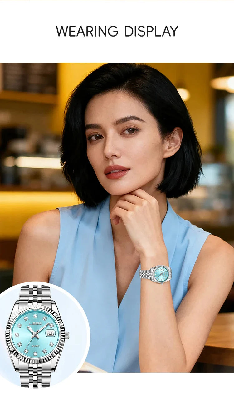 LIEBIG orologi da polso al quarzo eleganti di lusso delle migliori marche orologi automatici di moda per le donne orologio con cinturino in acciaio inossidabile Reloj Mujer