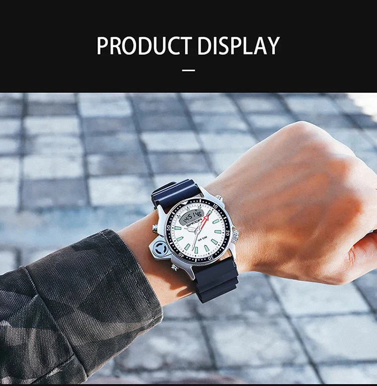 SANDA Sport orologio digitale al quarzo da uomo orologi subacquei creativi orologio da uomo con allarme impermeabile orologio con doppio Display Relogio Masculino