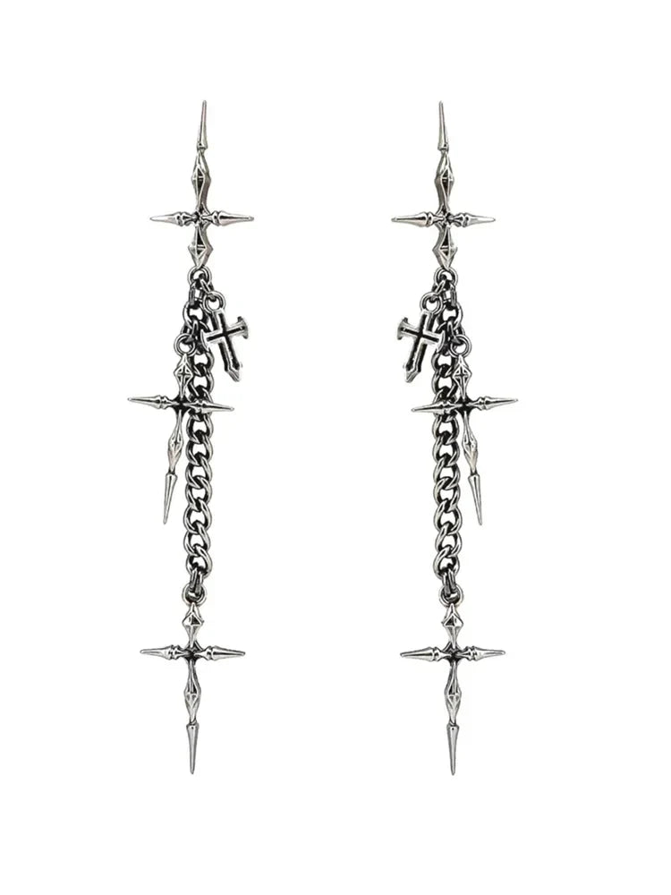Set di Gioielli Punk Rock per Donne e Uomini, Collane e Anelli con Ciondolo a Croce Gotica, Collezione di Accessori Gioiello Audaci