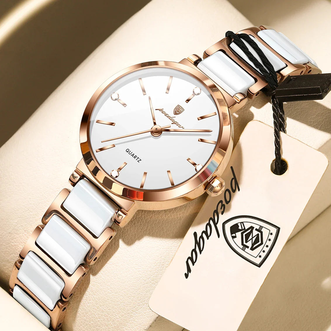 Orologio di lusso POEDAGAR Top Diamond per donna, orologio al quarzo da donna di alta qualità, impermeabile, in acciaio inossidabile, con scatola.