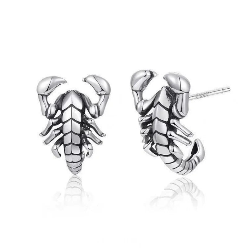 Buyee 925 Sterling Silver unico orecchino carino scorpione animale orecchino per donna uomo moda Punk Fine Jewelry orecchino