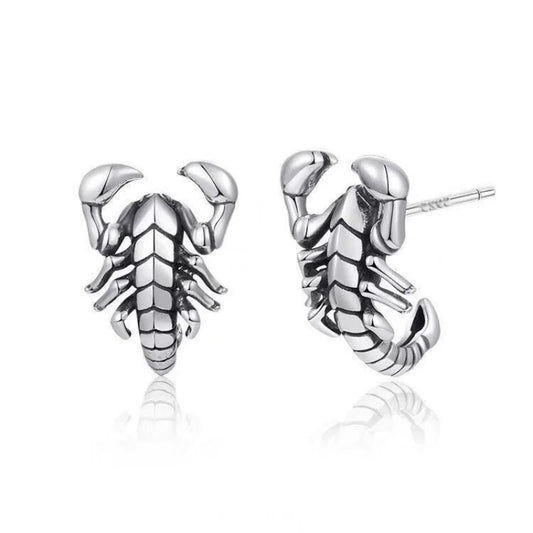 Buyee 925 Sterling Silver unico orecchino carino scorpione animale orecchino per donna uomo moda Punk Fine Jewelry orecchino