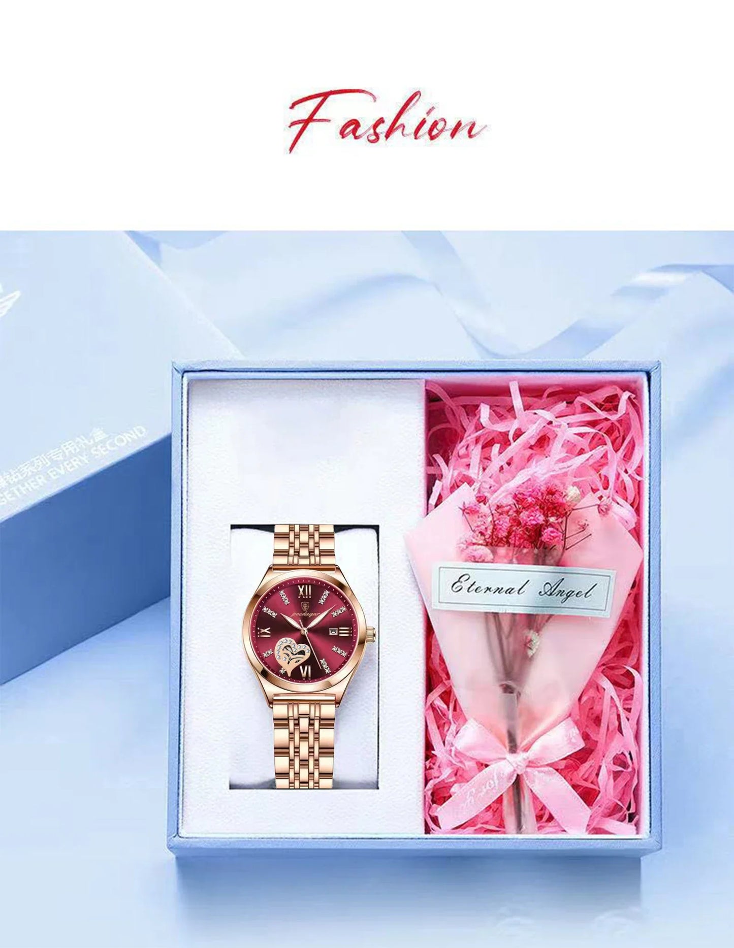 POEDAGAR Orologi di lusso da donna Orologio da donna impermeabile con data luminosa in acciaio inossidabile Orologio da polso da donna al quarzo alla moda elegante