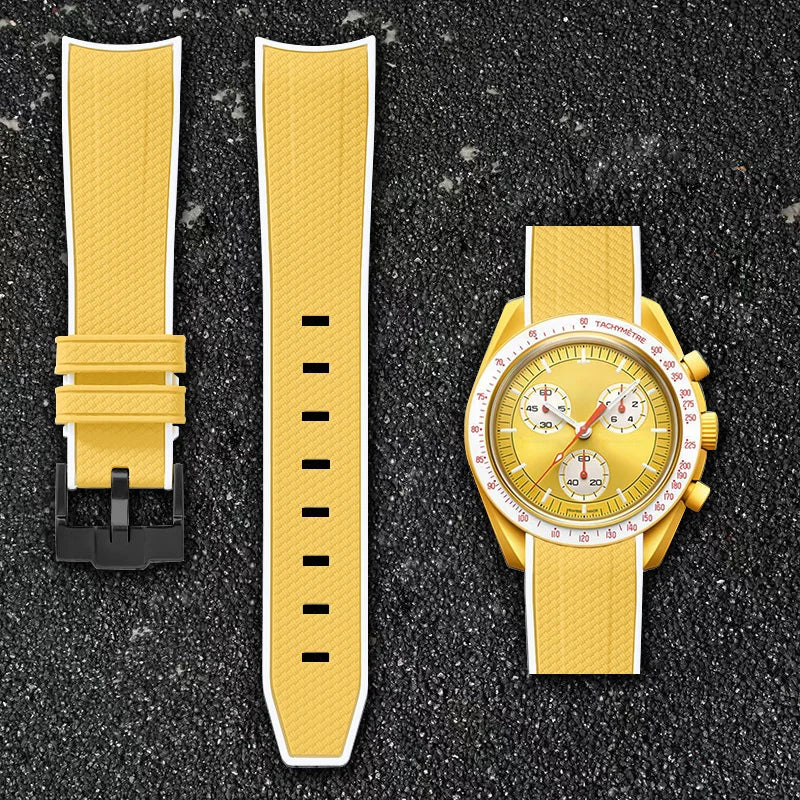Per Omega Swatch 20mm Curva cinturino per orologio Speedmaster MoonSwatch Planet Snoopy cinturino cinturino a sgancio rapido braccialetto in gomma