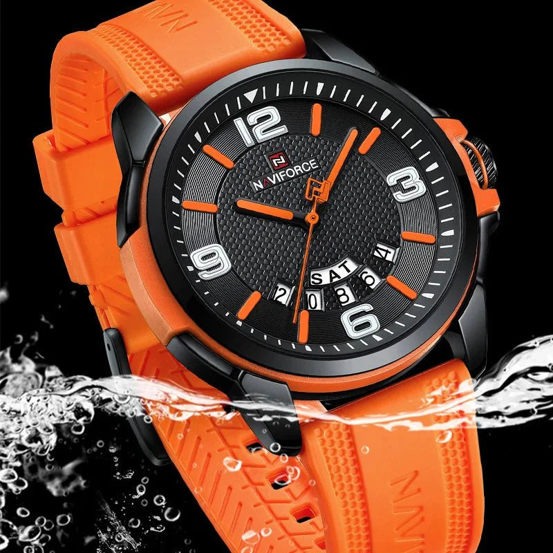 NAVIFORCE Creativo cinturino in TPU orologio da polso maschile moda sportiva 3ATM quarzo impermeabile giorno e data display orologi da uomo Reloj Hombre