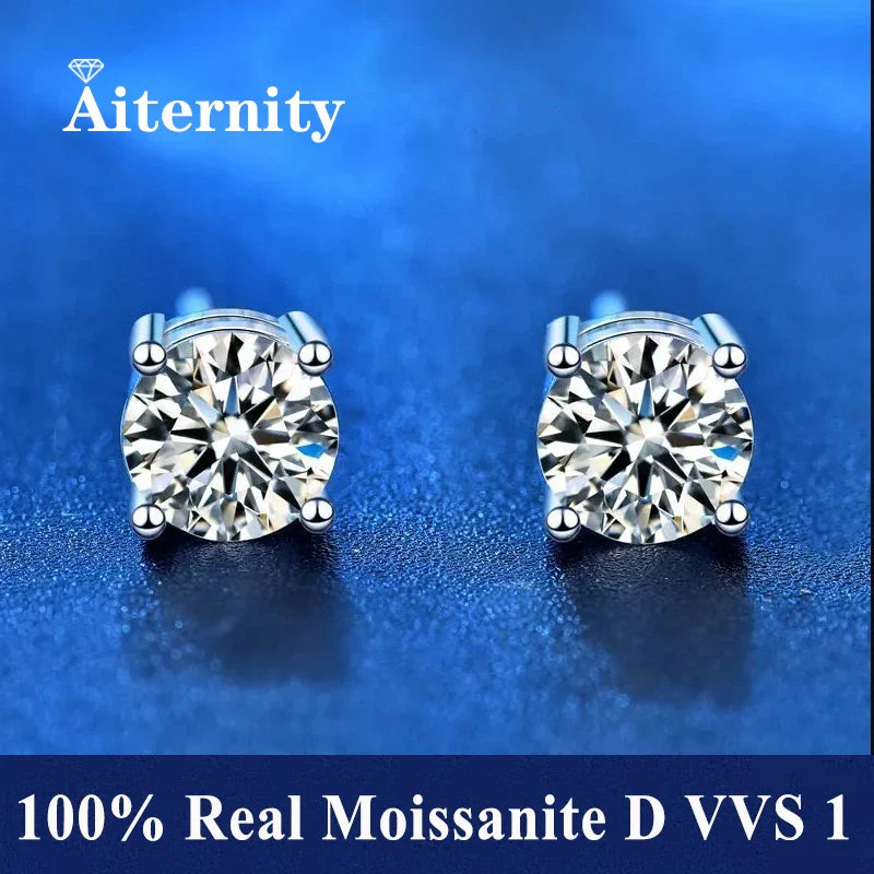 2 certificati GRA orecchini a bottone Moissanite Pass Diamond tester Pen For Men Women 925 Silver 18K Plated Wedding Gemstone