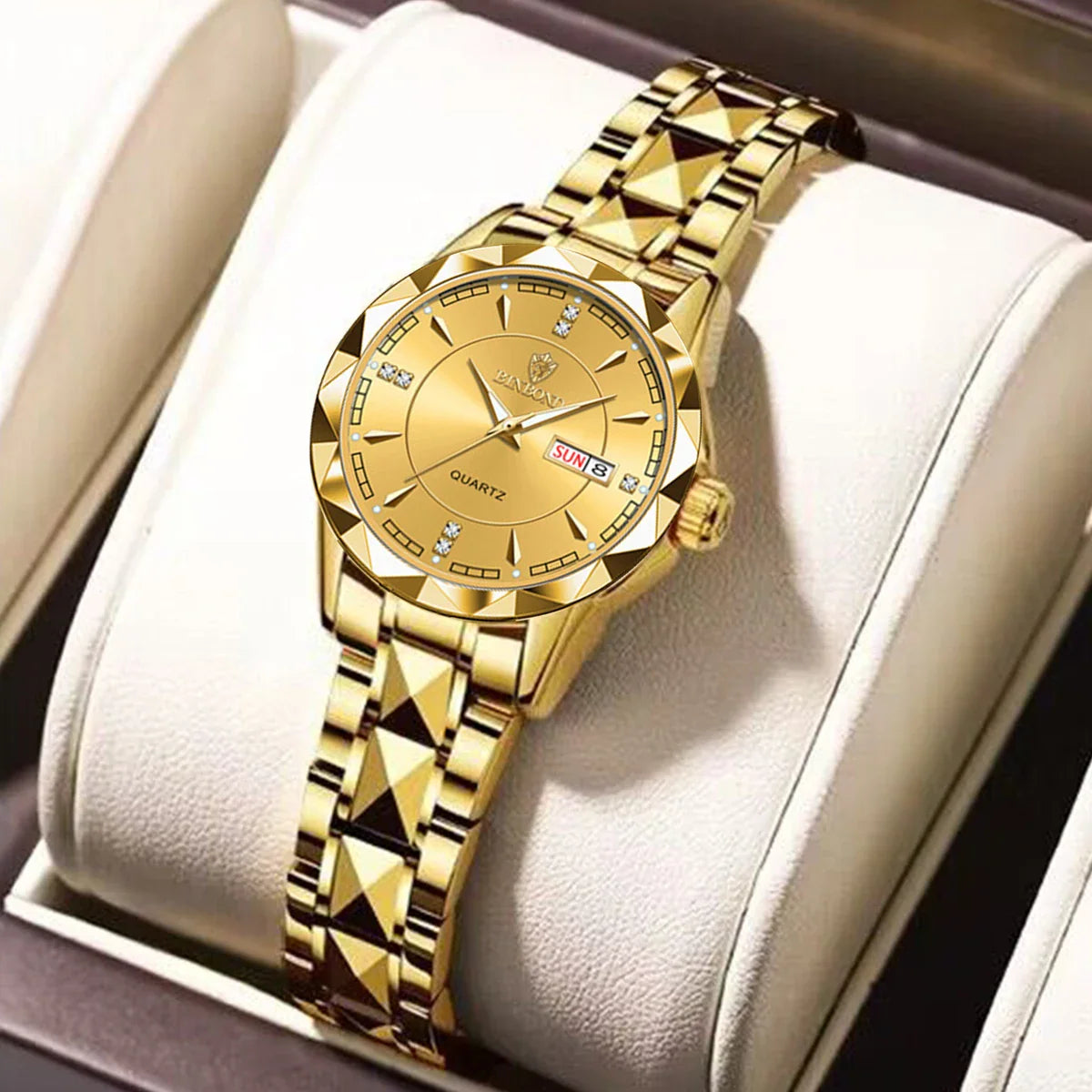 BINBONG Orologi da donna Orologio al quarzo da donna di moda di lusso Orologio da polso in acciaio inossidabile con data luminosa impermeabile Regalo per gli amanti della fidanzata